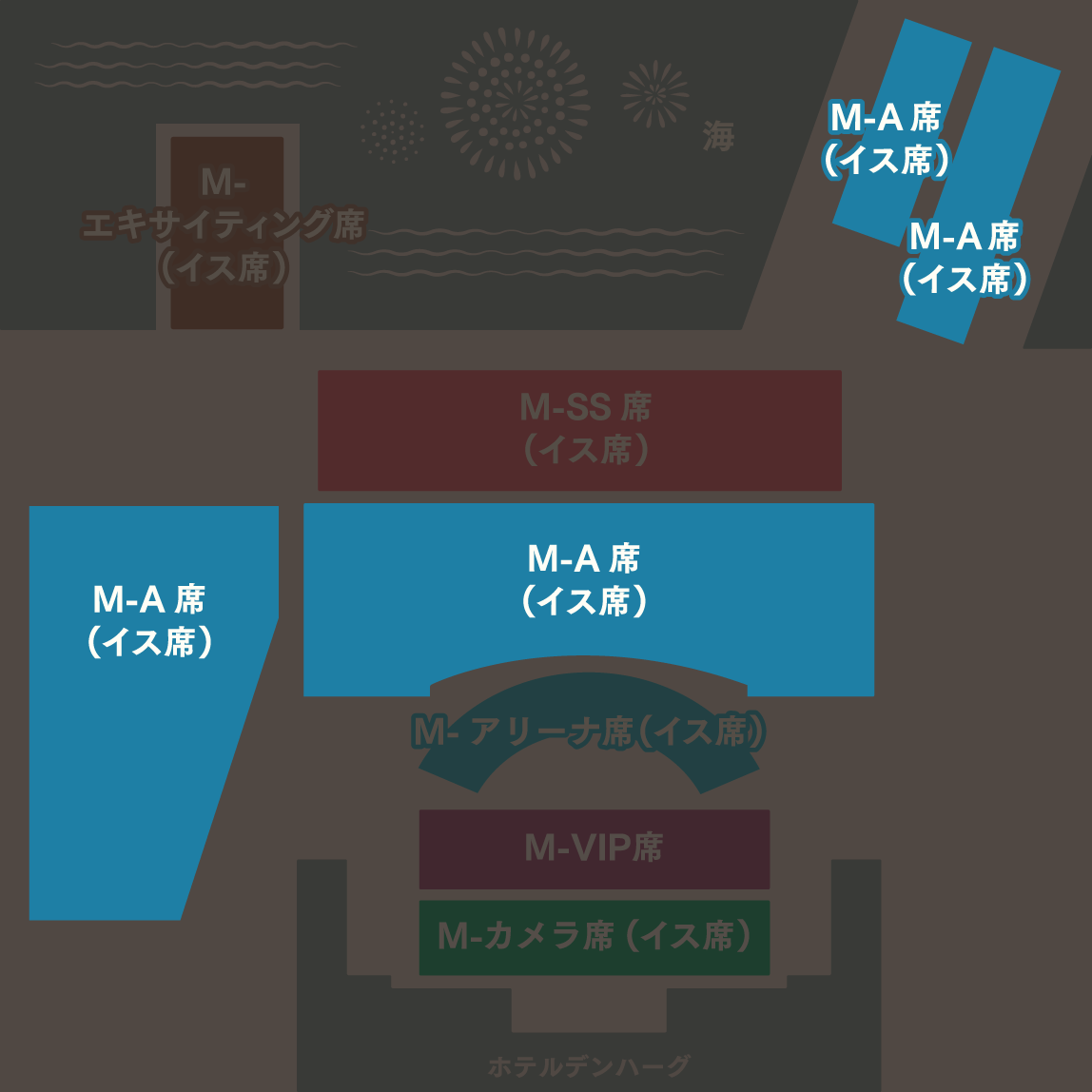 M-Aブロック(イス席) 配置図