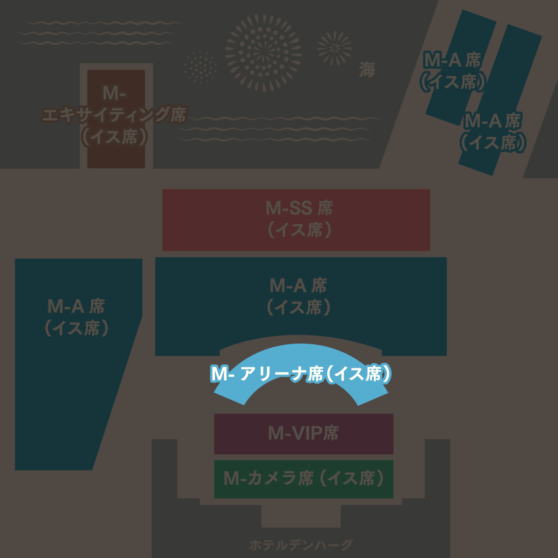 M-アリーナブロック(イス席) 配置図