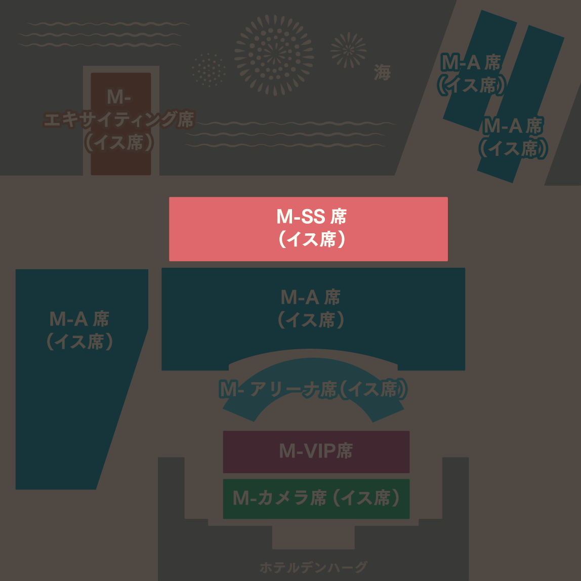 M-SSブロック(イス席) 配置図