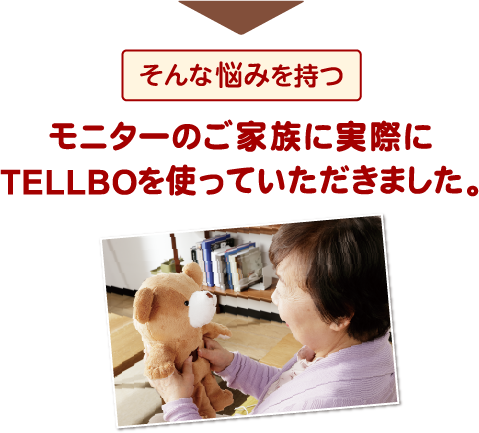 そんな悩みを持つモニターのご家族に実際にTELLBOを使っていただきました。