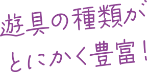 遊具の種類がとにかく豊富！